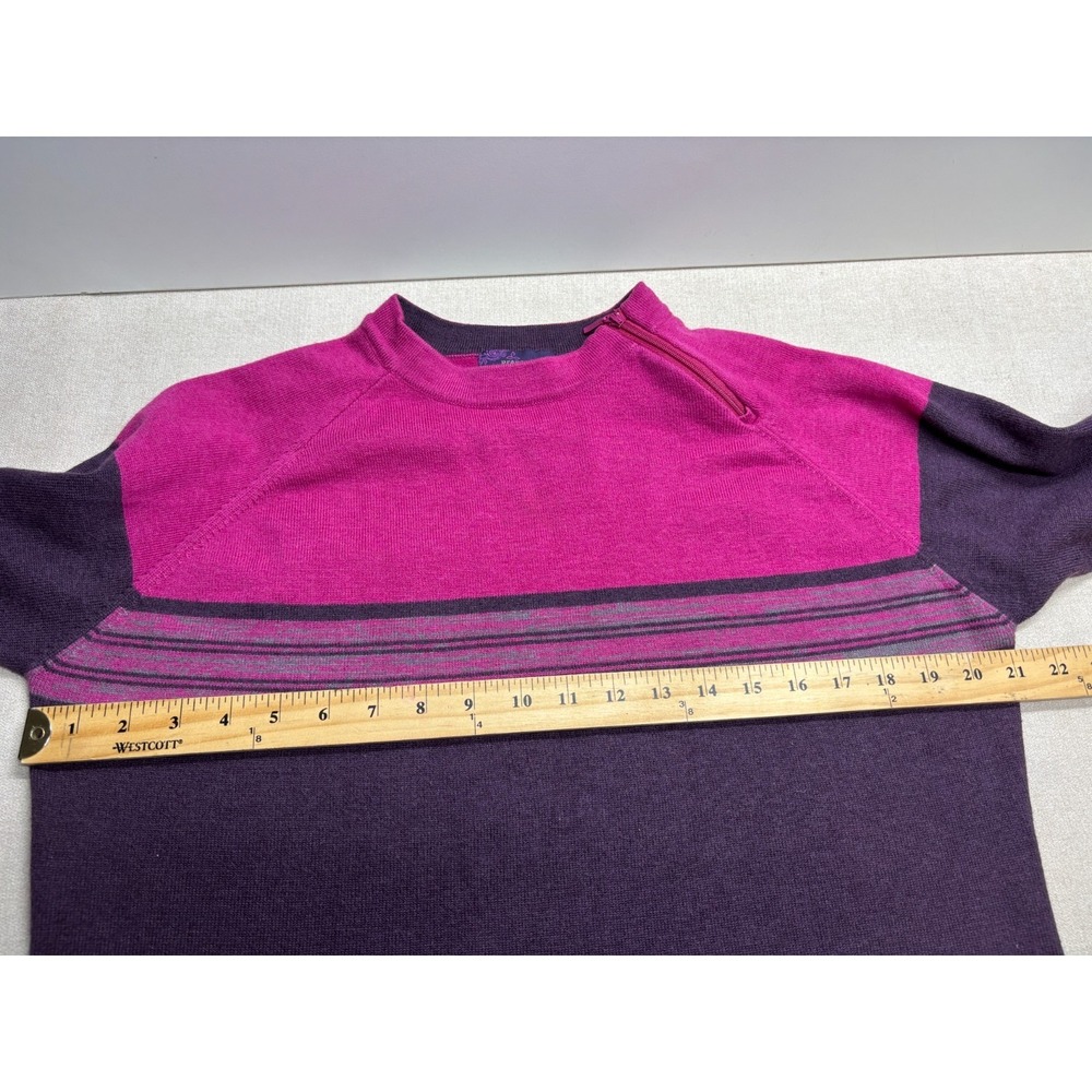 PrAna Sweater Womens XL Pink Purple Mariana Pullover Wool Blend Zip Neck - Picture 7 of 9